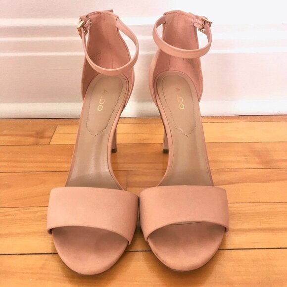 Aldo Light Pink Leather Stiletto High Heel Sandals - Picture 3 of 5